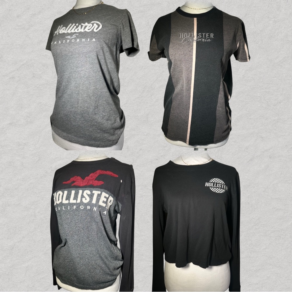 4PC 100% COTTON Hollister Long Sleeves & T-shirts Bundle🎁✨